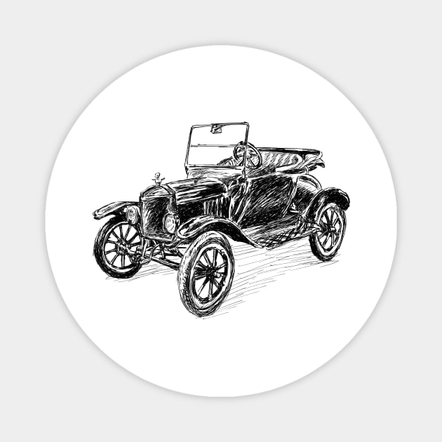 Vintage Ford Model T Car Magnet by rachelsfinelines